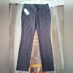 Elegant Women's Charcoal Checkered Trousers